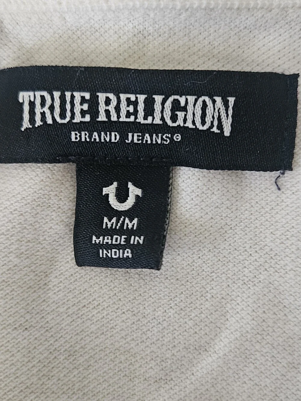 True Religion Cream Polo 100% Cotton Men's Medium